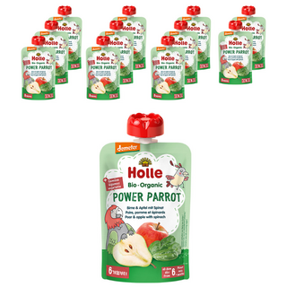홀레 이유식 파우치 파워패럿, 배 + 사과 + 시금치, 12개, 100g