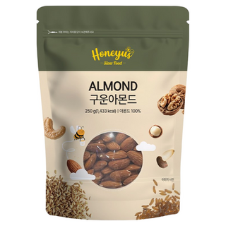 허니어스 건강하게 구운 아몬드(무염/ 무가미), 1개, 250g