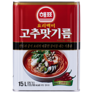 해표 요리백미 고추맛기름15L, 1개, 15L