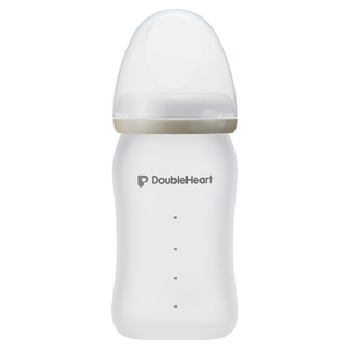 더블하트 모유실감 실리콘 유리젖병(노꼭지) 160ml 프리미엄 라인, 2개