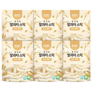 로지오가닉 유기농 쌀과자 스틱, 25g, 6개, 순수백미