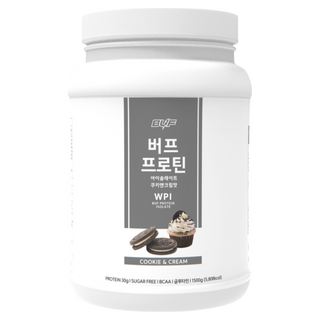 버프 프로틴 아이솔레이트 WPI 100% 유청 단백질 파우더 헬스 보충제 파우더 쿠키앤크림 1.5kg, 1개