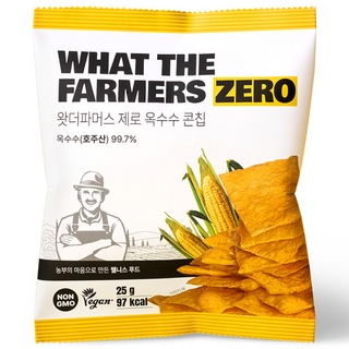 [다이어터 필수품] 왓더파머스 오리지널 무설탕 옥수수칩 기름 없이 열풍에 구운 건강한 간식 옥수수 콘칩, 10개, 25g