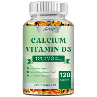 고함량 칼슘 1200mg + 비타민 D3 1600IU 뼈 건강•치아 강화•근육 기능 지원 흡수율 92% 보장 정제된 캡슐, 1개, 120정
