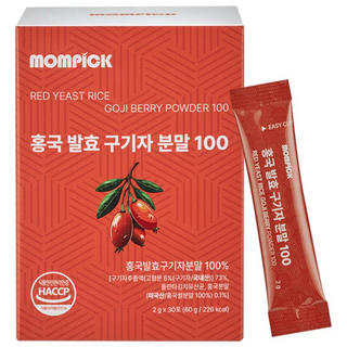 맘픽 홍국 발효 국내산 청양 구기자 분말 국산 스틱, 60g, 1박스