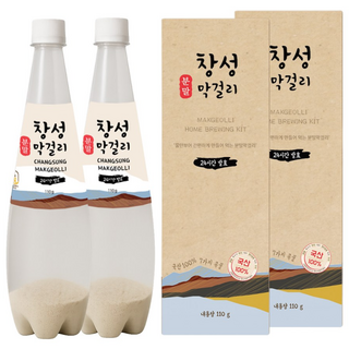 창성 국내산 쌀 DIY 분말 막걸리 키트 2병분 무아스파탐 케이스 포함, 110g, 2개