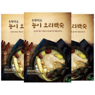 유황먹은 능이 오리백숙 특대용량, 3개