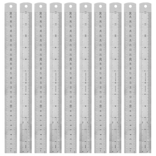 스텐레스 직자 300mm 철자 스틸자 A타입 30cm - 두께 0.35mm, 10개, 실버
