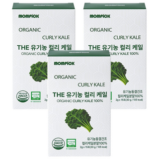 맘픽 컬리케일 유기농 곱슬케일 분말 동결건조 가루 파우더 스틱, 3박스, 30g