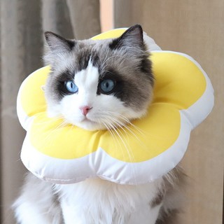 보유샵 강아지 고양이 넥카라 깔대기 방수 가벼운 초경량 목보호대 목쿠션 반려동물, 1개, 엘로우