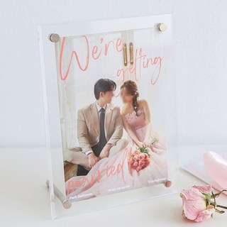 엘블랑꼬 청첩장 액자 투명 아크릴 액자 포토청첩장 보관 탁상용 웨딩 포토테이블, 1개