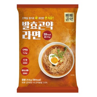 [국물까지 다 먹어도 59kcal 단백질 함유 저칼로리 저나트륨] 발효곤약라면 매운맛, 4개, 214g