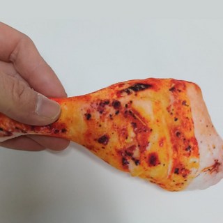 강아지장난감 삑삑이 실사 애착인형 닭다리장난감 캔버스왕닭다리삑삑이, 1개, 단일