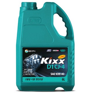 킥스 D1 CJ-4 10W40 6L 디젤 터보 SUV 엔진오일, 1개 cj1w