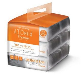 닥터아토마일드 물티슈 프리미엄 엠보싱 캡형 64매 6팩, 6개