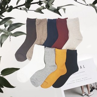 마른파이브 여성용 골지 무지 양말