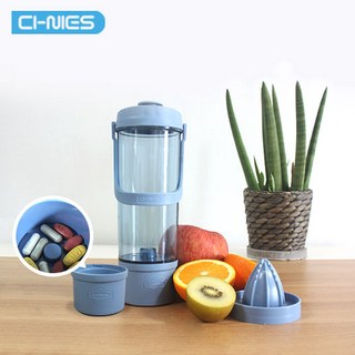 [주]씨아이닉스 쉐이크 수납 텀블러 + 레몬 스퀴져 사은품, 블루, 600ml, 1개