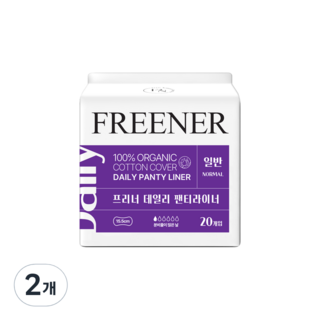프리너 데일리 팬티라이너 일반 유기농 생리대, 2개, 20개입