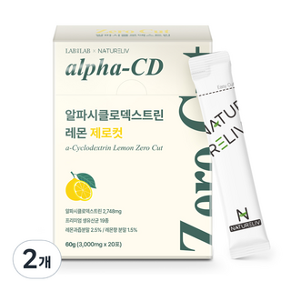 랩온랩 알파CD 알파시클로덱스트린 레몬 제로컷 20포 알파시디 알파씨디 20일분, 2개, 60g