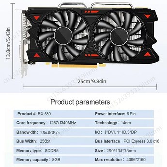 GTX 1060 RX 580 데스크탑 컴퓨터 게이밍 그래픽 카드 1GB-8GB 비디오-추천-상품