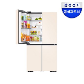 삼성전자 비스포크 4도어 905L 매트 크리미 베이지 (RF90DG90124E)-추천-상품