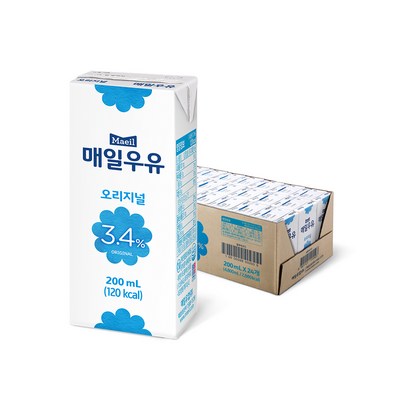 매일우유 오리지널, 200ml, 24개_건강을 지켜주는 멸균우유