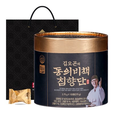 김오곤의 동의비책 침향단 100p + 쇼핑백, 375g, 1개_향기로운 휴식을 선사하는 아크라골드침향 미니어처 캔들