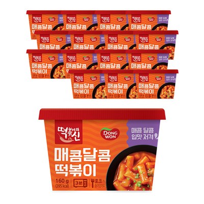  동원에프앤비 떡볶이의신 매콤달콤 컵떡볶이, 160g, 16개 