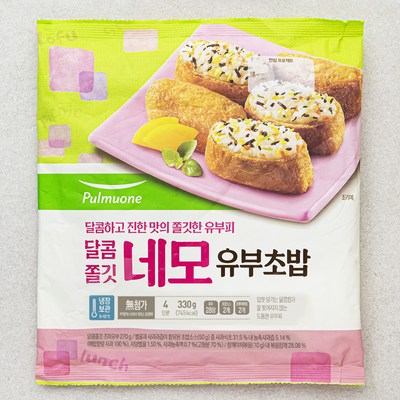  풀무원 달콤쫄깃 네모 유부초밥, 330g, 1개 _맛과 건강