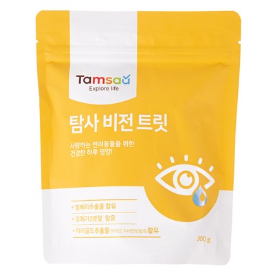 탐사 강아지 영양제 뉴트리션 비전 트릿 눈&눈물 케어 300g, 단일 맛, 1개