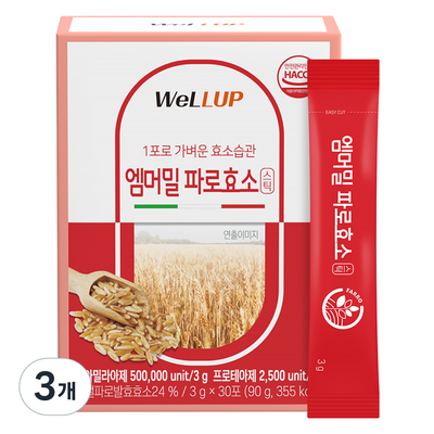 웰업 로엘 엠머밀 파로효소 30p, 90g, 3개