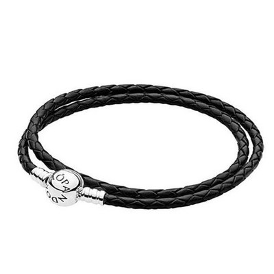 [판도라] Moments Double Woven Leather Bracelet 590745CBK-D