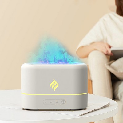 QDY 블루불꽃 모닥불 불멍 감성 가습기, 화이트