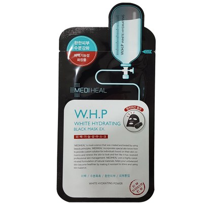 메디힐 WHP 미백수분 블랙 마스크팩 EX 1BOX (10ea), 1매입, 30개_순수한 피부를 위한 미백마스크