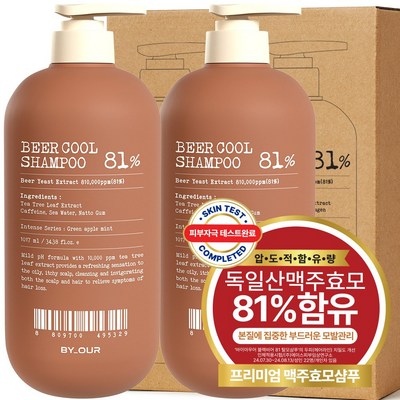 바이아우어 81만PPM 맥주효모 탈모 샴푸, 2개, 1.02L_품격을 높이는 바이아우어샴푸로 머릿결 관리하기