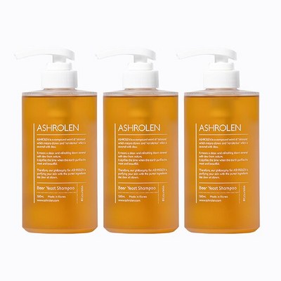 애쉬로렌 맥주효모 샴푸 3개 세트, 500ml