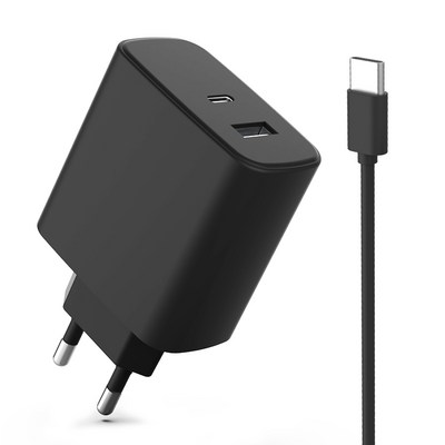 45W 초고속충전기 USB PD PPS 듀얼 초고속 갤럭시 충전기 2포트 (케이블포함), 1.2m c to c (케이블 포함), 블랙