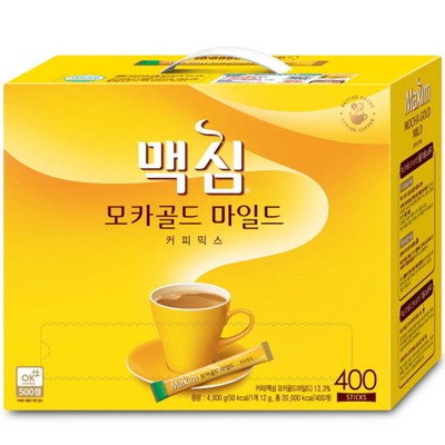  맥심 모카골드 마일드 커피 믹스, 12g, 400개입, 1박스 