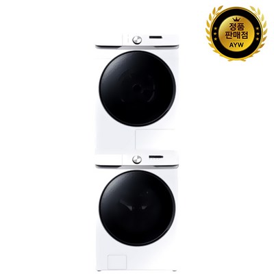 삼성전자 그랑데 세탁기 WF19T6000KW 19kg + 건조기 DV17T8520BW 17kg + 직렬설치 키트 방문설치, WF19T6000KW(세탁기), DV17T8520BW(건조기), 화이트