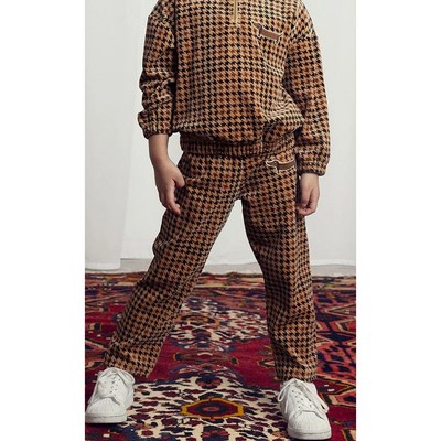 [MINI RODINI] 미니로디니 24FW 팬츠 Dog houndstooth aop velour trousers 2473010913_귀엽고 실용적인 미니로디니 아이템들 소개