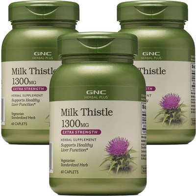 GNC 밀크 씨슬 1300mg 엑스트라 스트렝스 캐플렛, 60정, 3개_건강을 지키는 파트너