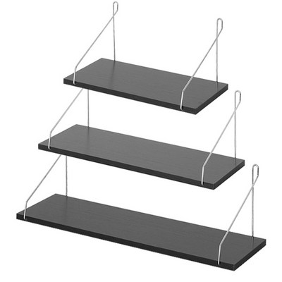무타공 벽걸이선반 3종세트, 블랙우드워시 3종(30+40+50cm)_집안 공간 활용의 새로운 지평