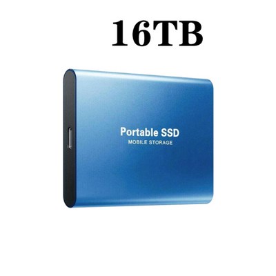 16tb 10tb 8tb ssd 휴대용 외장 하드 드라이브 디스크 usb 3.1 4tb ssd 솔리드 스테이트 드라이브 pc 노트북 컴퓨터 저장 장치, 16TB 블루