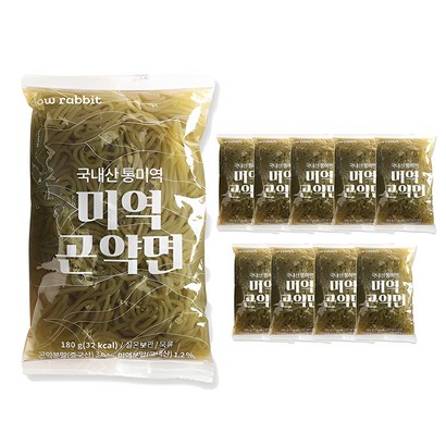 슬로우래빗 미역 곤약면, 180g, 10개