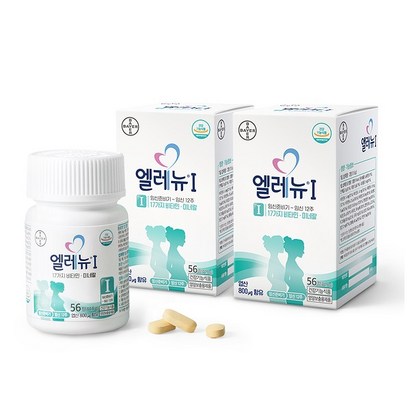 [바이엘] 엘레뉴I/엘레뉴1_56정x2통/임산부비타민/멀티비타민/엽산