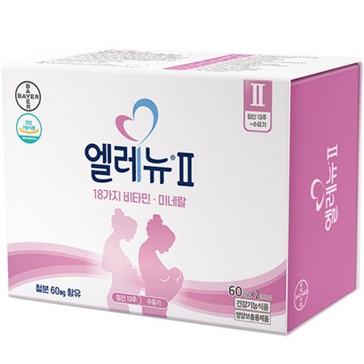 바이엘 엘레뉴 2단계 120정 96g 블리스터 개별포장, 1개