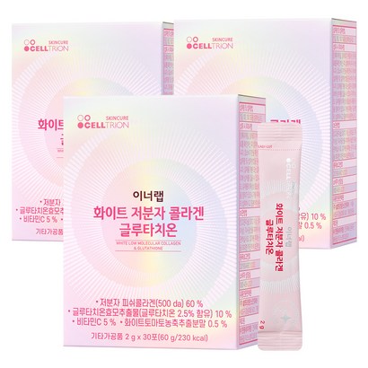 이너랩 화이트 저분자 콜라겐 글루타치온 30p, 60g, 3개