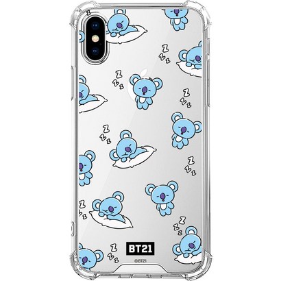 BT21 행아웃 패턴 클리어 슬림 범퍼 휴대폰 케이스