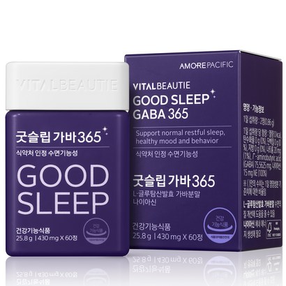 바이탈뷰티 굿슬립 가바365 25.8g, 60정, 1개