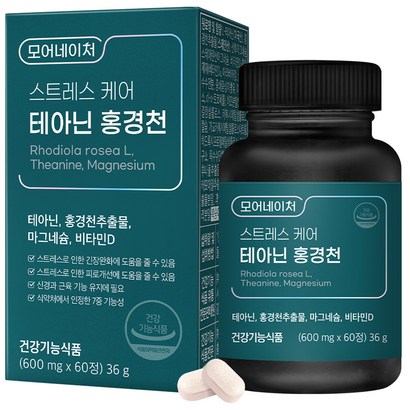 모어네이처 스트레스 케어 테아닌 홍경천 36g, 60정, 1개